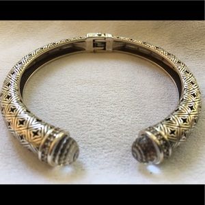 Brighton Castillo Hinged Bangle Bracelet in Silver